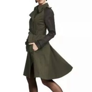 ALTUZARRA for TARGET black snake pattern trench coat fit and flare belted XL